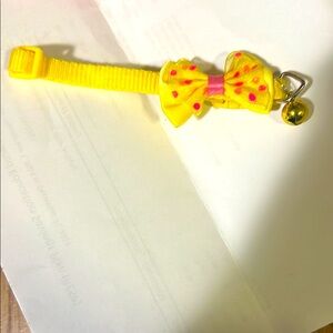 Yellow Bow Tie Pet Collar with Bell